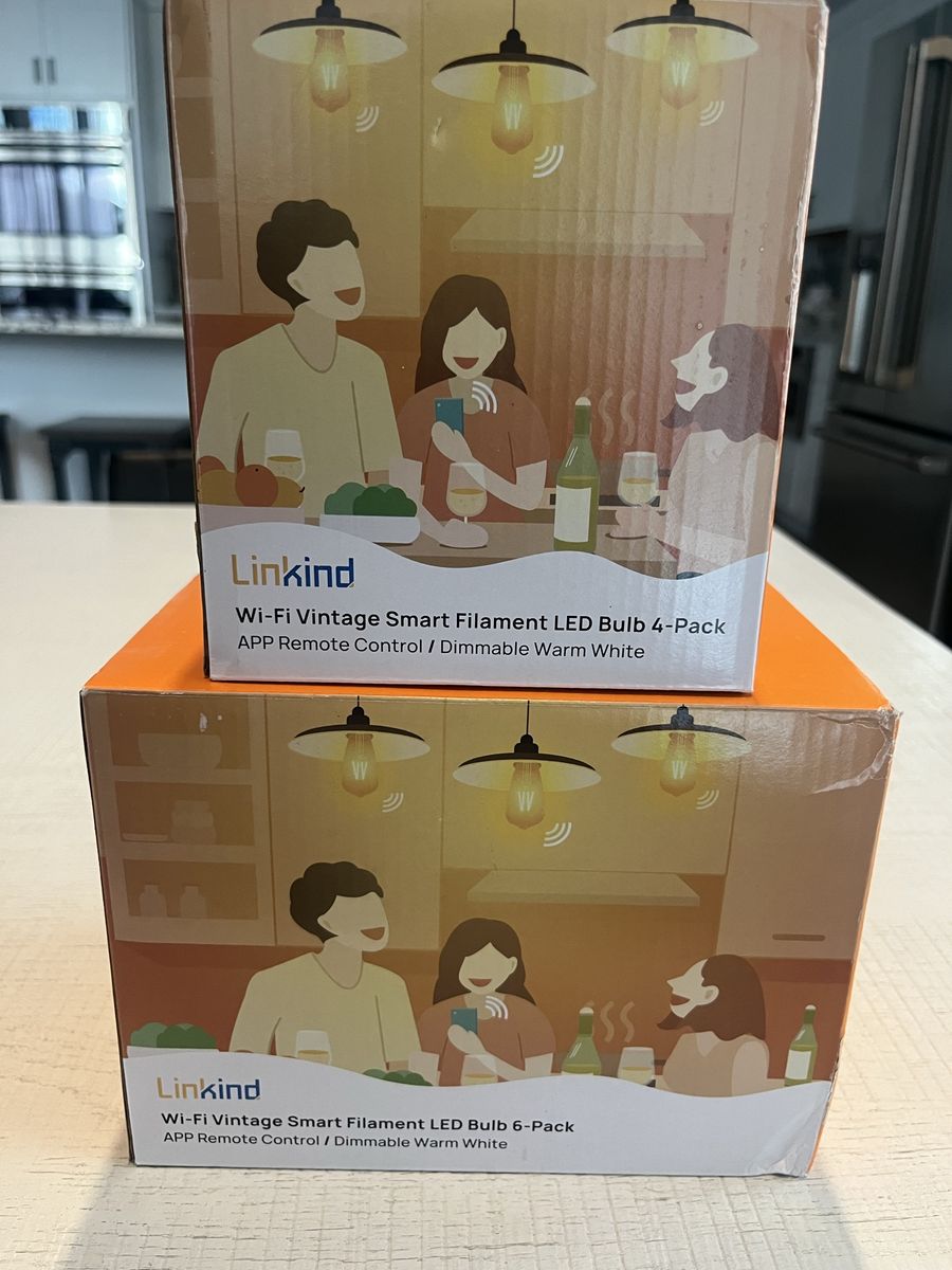 Linkind Wi-Fi Vintage Smart Filament LED Bulbs 4-Pack & 6-Pack Dimmable