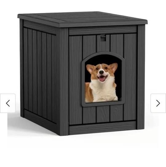 Dog House Outdoor with Flip Lid, Weatherproof, Outside, Durable Resin Plastic, 220 lbs Top Capacity