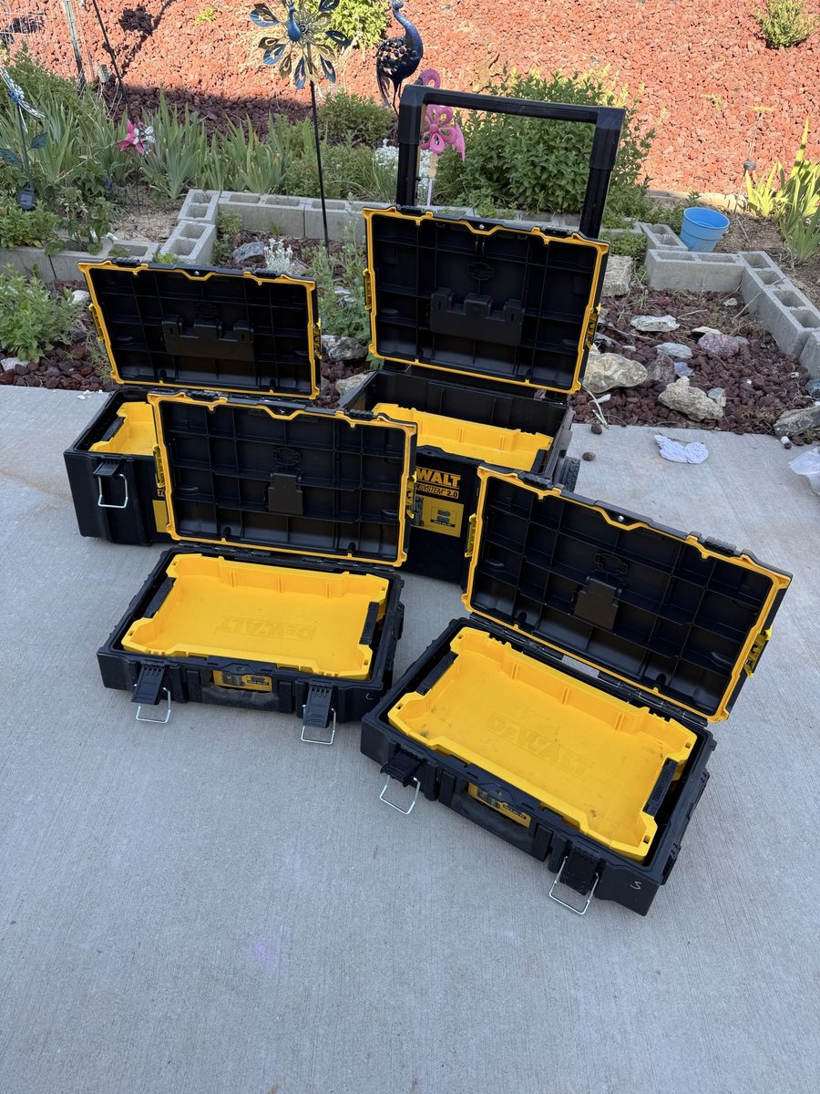 DeWalt ToughSystem 2.0 Rolling Tool Box System - 4-Piece Stackable Storage Solution