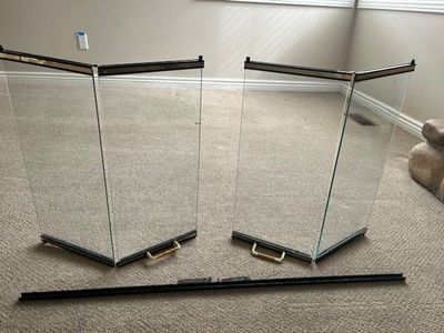 Glass and Brass Fireplace Insert Doors