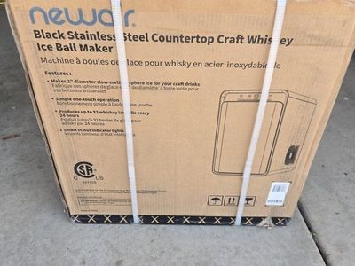 NEW Newair Black Stainless Steel Countertop Craft Whiskey Ice Ball Maker