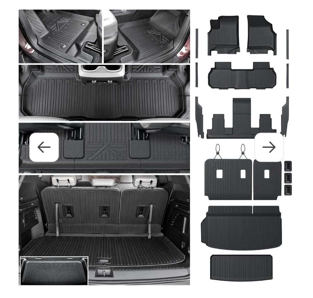 2024-26 GMC Acadia All Weather Full Coverage Floor & Cargo Mats with Door Sills