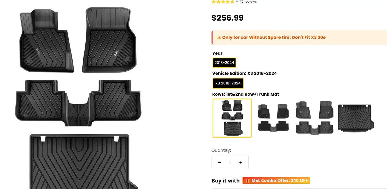 2023 BMW X3 All Weather mats - not Weathertech
