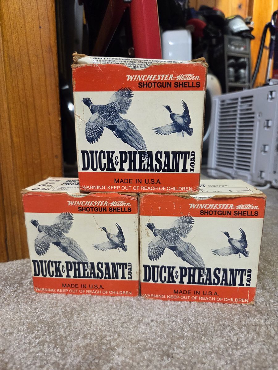 3 Vintage Winchester Western, Duck & Pheasant, 12 Gauge ,Shotgun Shell Box