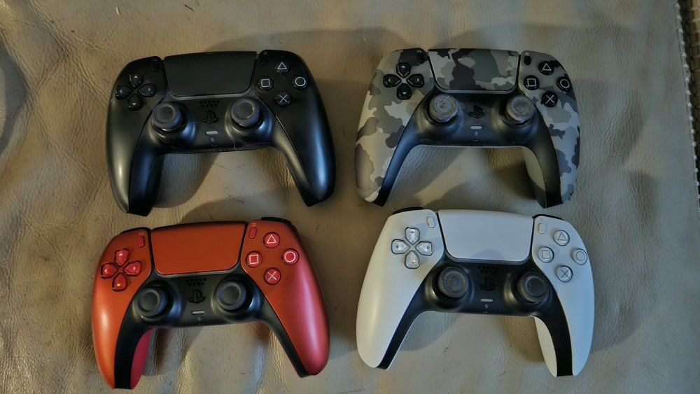 Sony PlayStation 5 PS5 DualSense Wireless Controllers - Set of 4 (Black, Camo, Red, White)