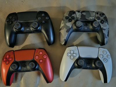 Sony PlayStation 5 PS5 DualSense Wireless Controllers - Set of 4 (Black, Camo, Red, White)