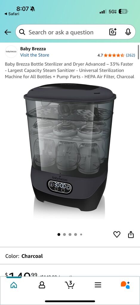 Baby Brezza Bottle Sterilizer and Dryer Advanced