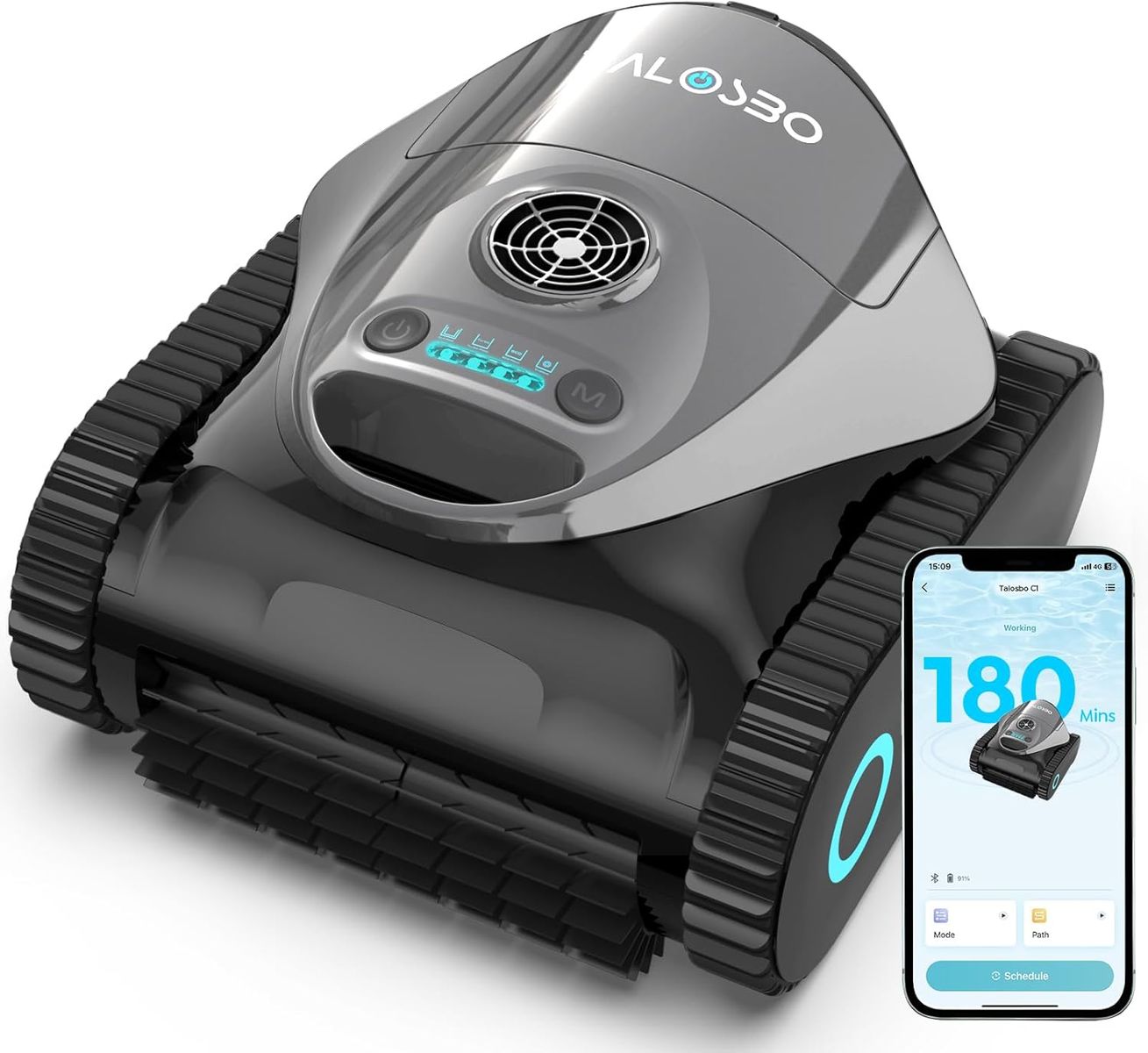 NEW (2026 New) TALOSBO C1 Robotic Pool Cleaner, 180 Mins, Ultra-Strong Suction, Wall & Waterline Cleaning 1615 sq.ft