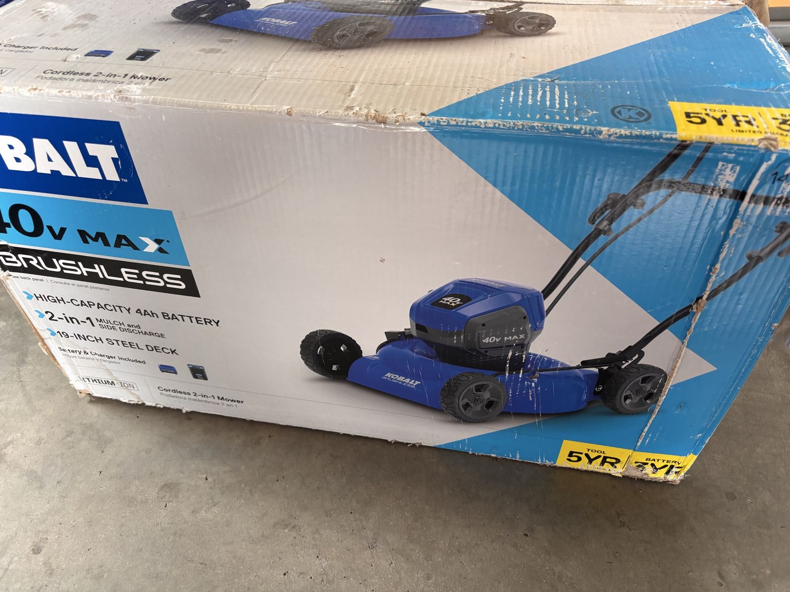 Kobalt 40 Volt lawn  Mower W/ Battery And Charger
