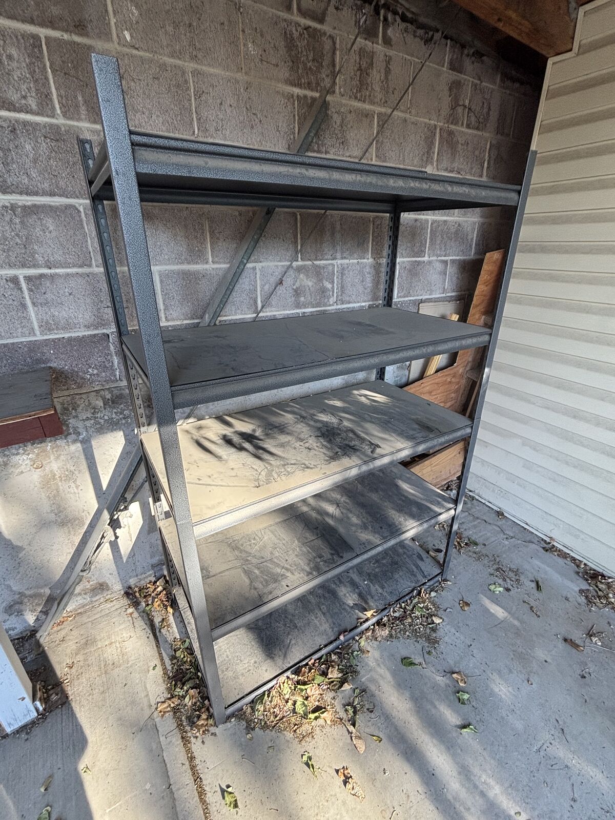 Outdoor metal shelves