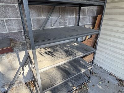 Outdoor metal shelves