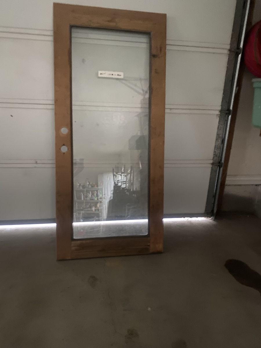 Wooden Full Light Exterior Door with Clear Glass - Used