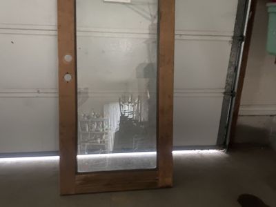 Wooden Full Light Exterior Door with Clear Glass - Used