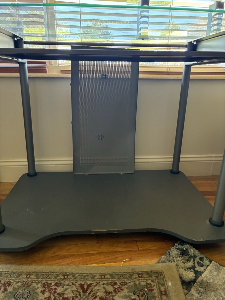 Glass computer table great for office or art