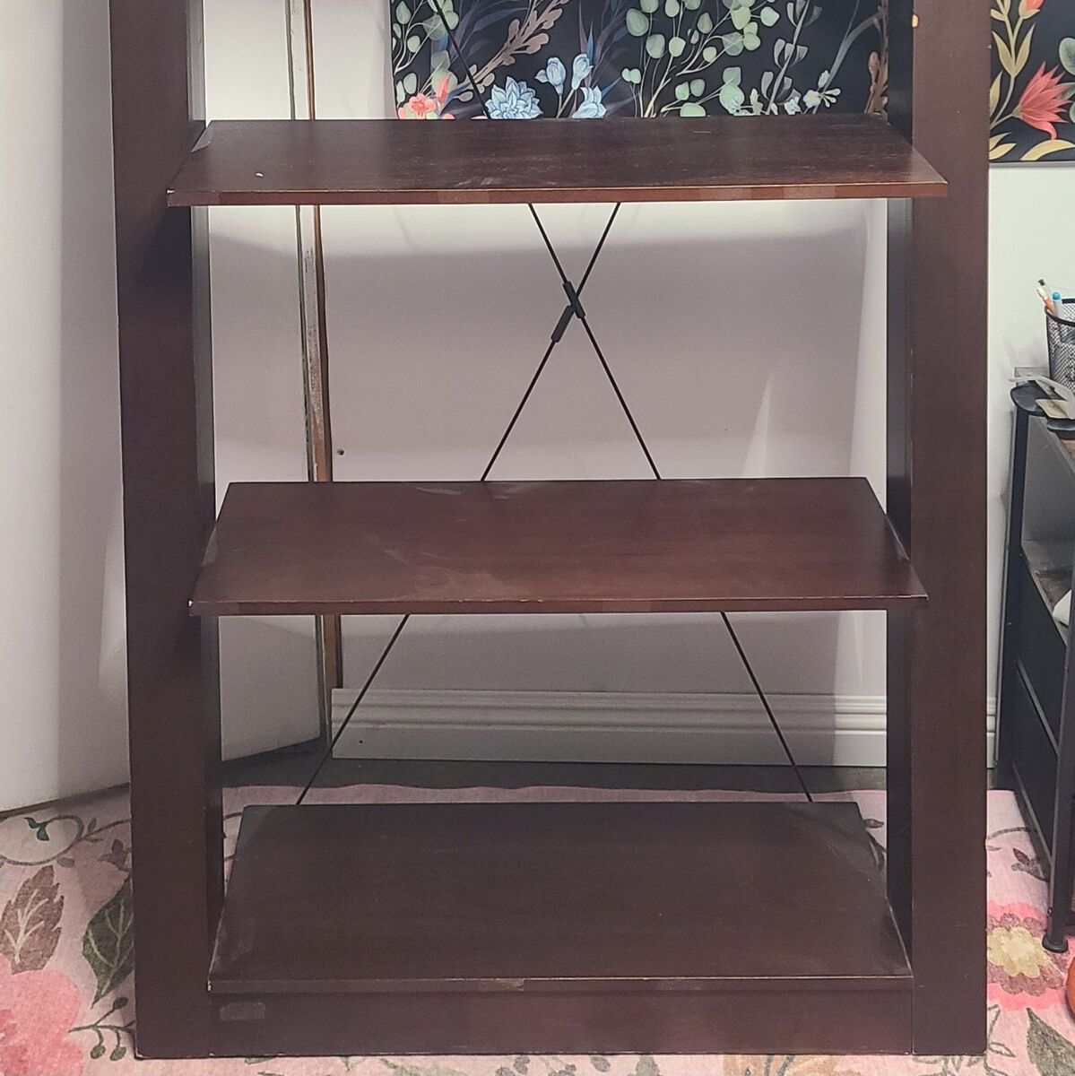 staggered book shelf