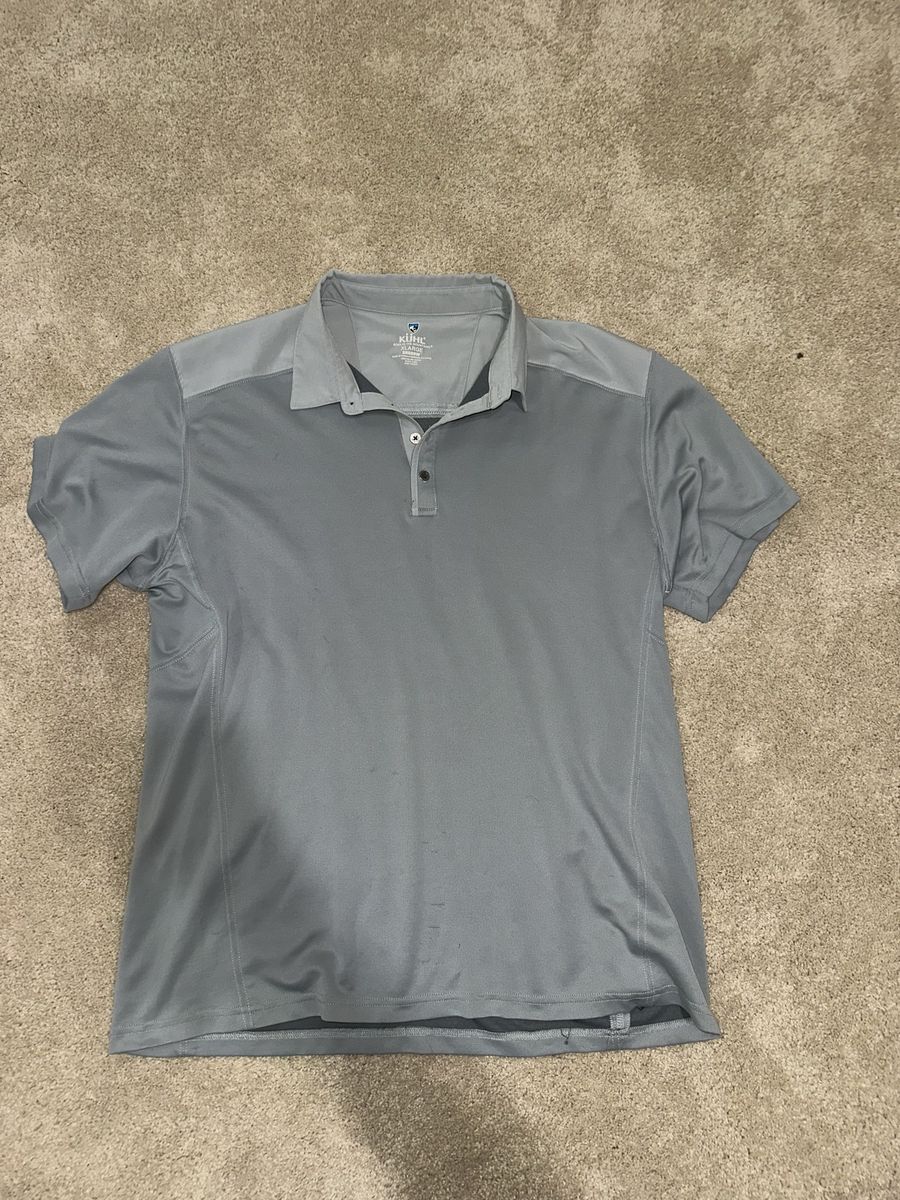 KUHL Shadow Polo Shirt Men's XL Gray Short Sleeve Outdoor Casual