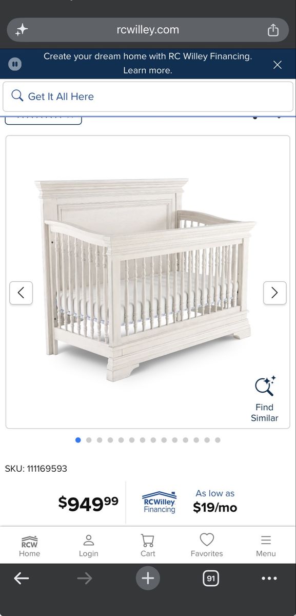 New Olivia White 4-in-1 Convertible Crib