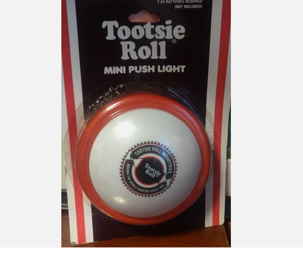 LOT OF 4 PKGS Vintage Tootsie Roll Candy Mini Push Light Room Decor New MIB - HTF Rare