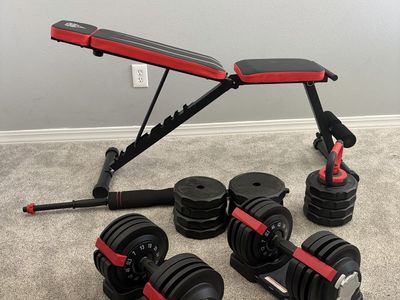 Adjustable Bench & Dumbbell Home Gym Set