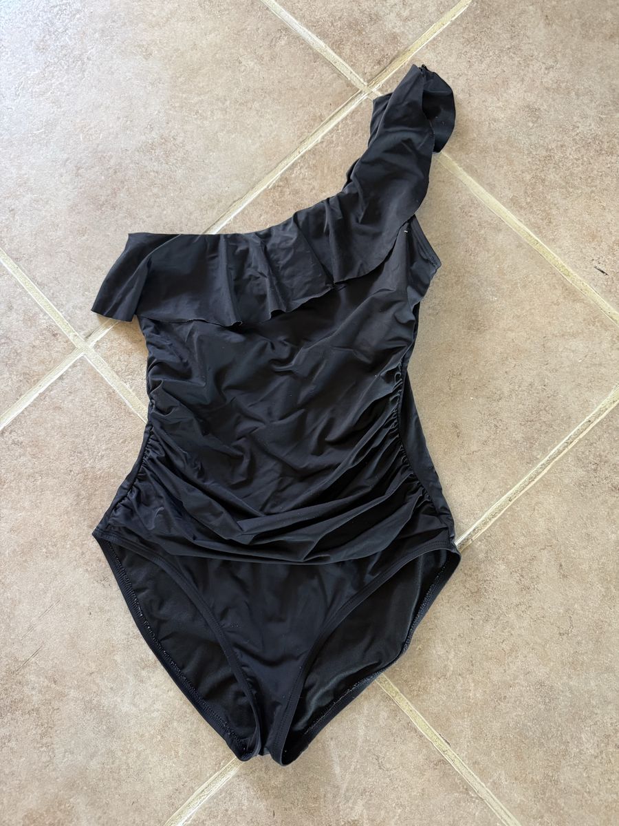Swimsuit black Hilor brand size 12 one shoulder