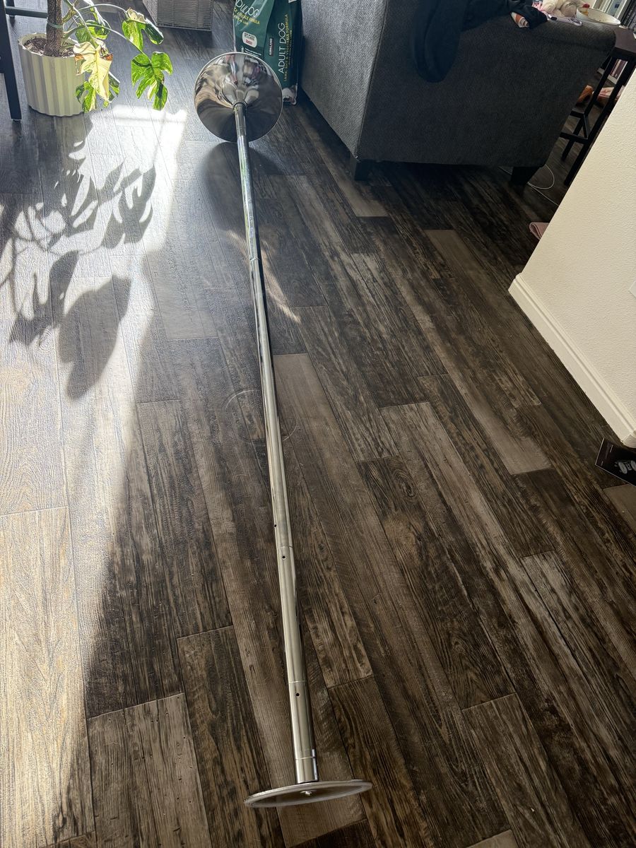 45mm Silver Tension Dance Pole - Static & Spin Mode - Lightly Used, Pet-Free Home