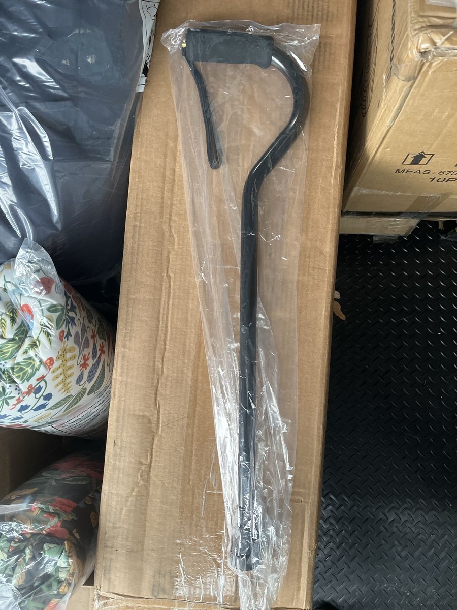 Offset Adjustable Aluminum Cane - Black Mobility Aid