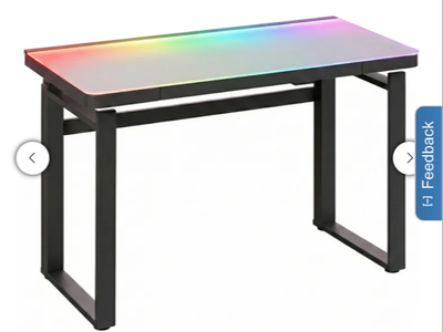 Aurora 47” Adjustable Height Desk with LED Lighting