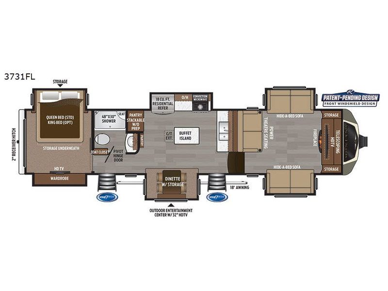 2018 Keystone RV Montana 3731FL Fifth Wheel Front Living|Kitchen Island|Outdoor Entertainment|Rear Bedroom|Two Entry/Exit Doors