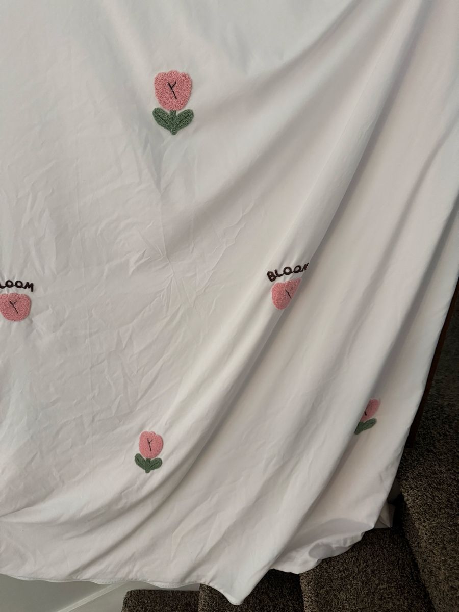 Beautiful Duvet Embroidered Flowers