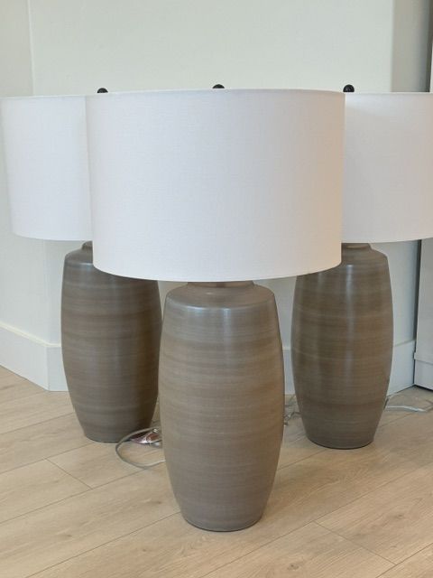 Pottery Barn Marin Ceramic 32" Table Lamps (3), Sand, Large