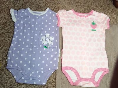 4 SUNSUITS WITH TUSHY RUFFLES! 12 MONTHS
