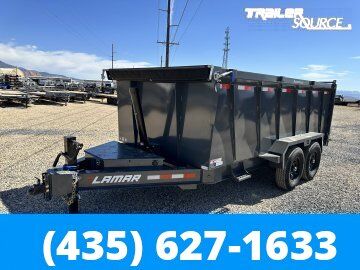 7x14 Lamar DT Dump Trailer - 48" Sides - 14K GVWR - 7 Gauge Floor, Telescopic