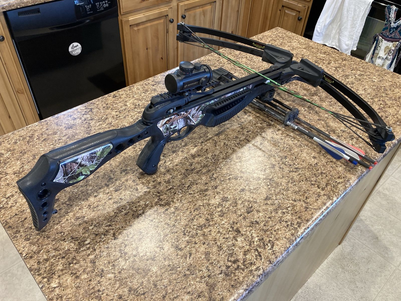 Barnett Jackal Crossbow Package with Red Dot Sight, Quiver, and Bolts -