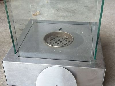 IGNIS Portable Tabletop Fireplace Stainless Steel with Glass Panels