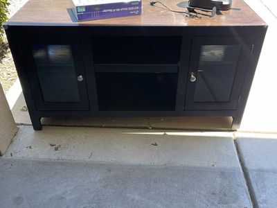 Black Wooden TV Stand Media Console Cabinet with Storage