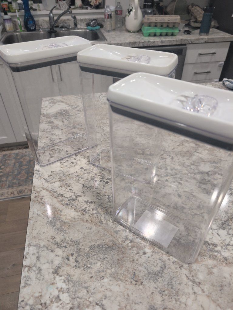 OXO Good Grips POP Food Storage Containers - Set of 3 Clear Plastic, Airtight