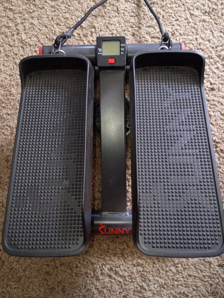 Sunny Health & Fitness Mini Stepper with Resistance Bands and LCD Monitor