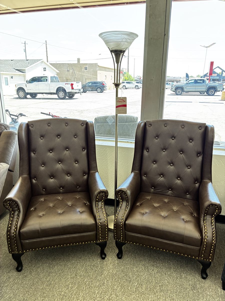 Brand new Accent Chairs in leatherette. Super Classy and Stylish. Priced as pair