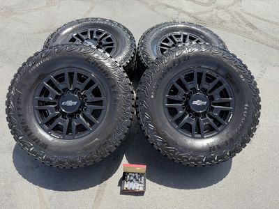 Factory 18 inch ZR2 Black Premium wheels LT305/70r18 Goodyear Territory MT OEM GM 8x180 8 lug 2011+ Chevy Silverado 2500 3500
