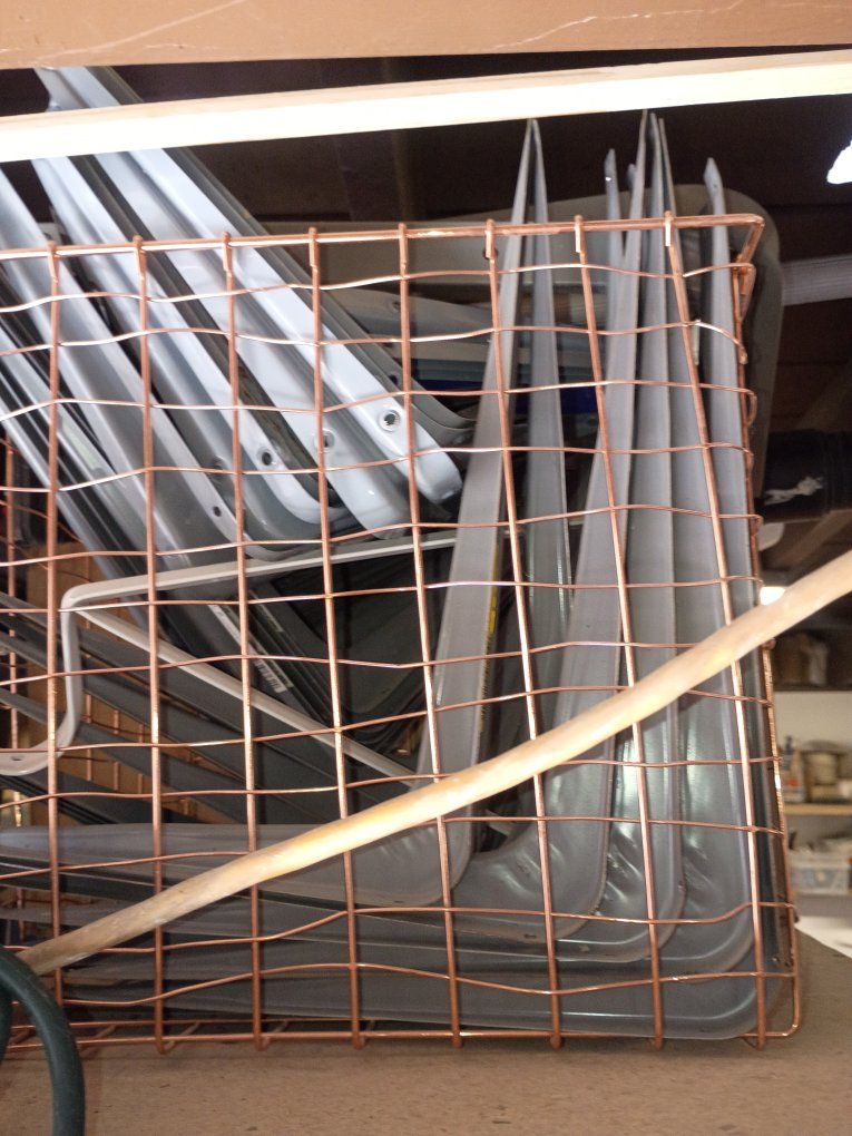 two or three different sizes shelving brackets 30+