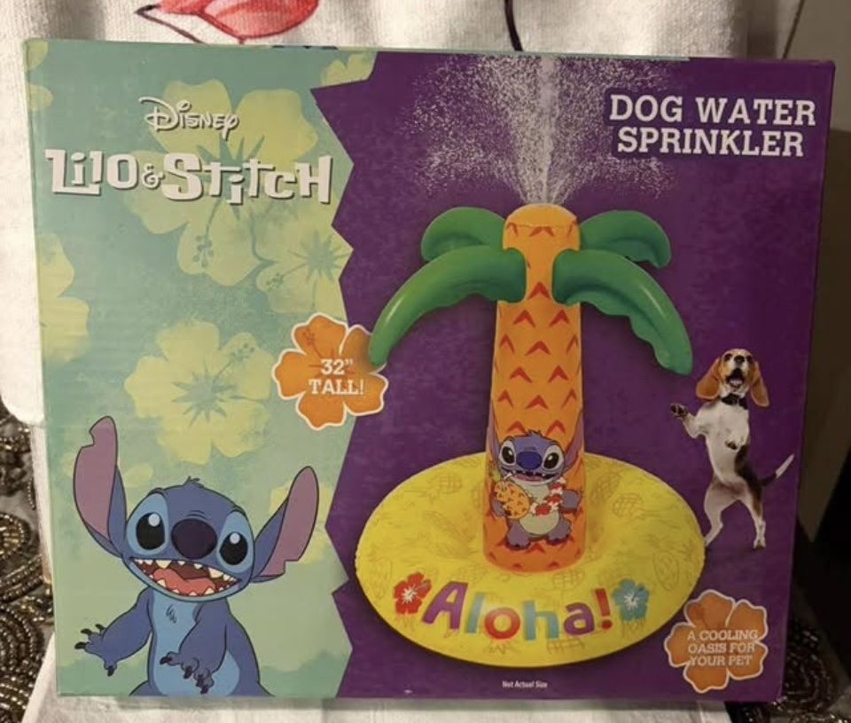 Disney Lilo & Stitch Dog Water Sprinkler 32" Tall Inflatable
