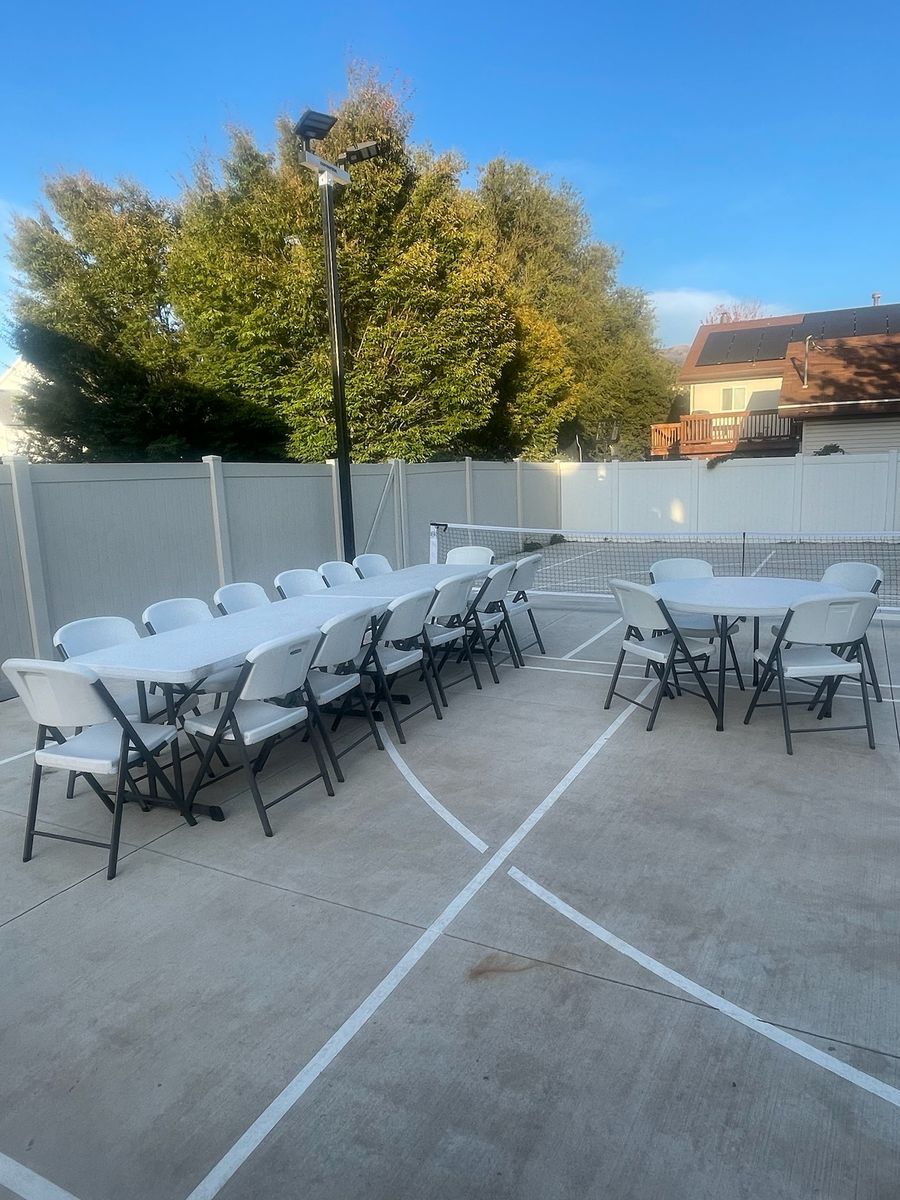 Tables and chairs for rent