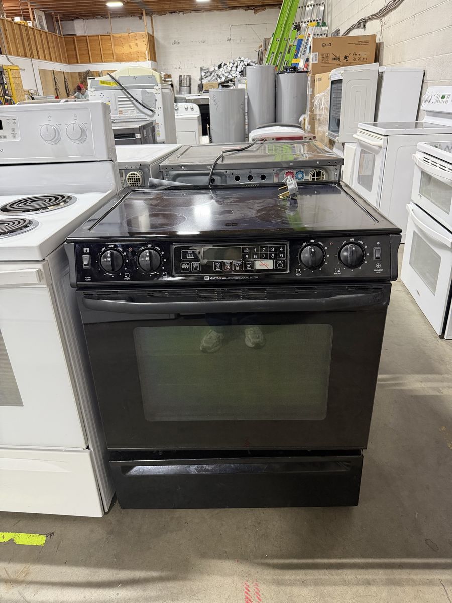 Good Ge slide in Electric Range Black Stove 30"