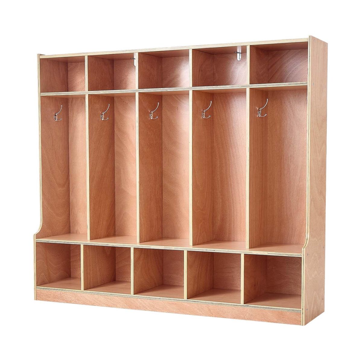 New 5-Section Kids Wooden Locker Toddler Cubby Storage Organizer 48x12x48 inch