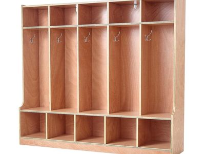 New 5-Section Kids Wooden Locker Toddler Cubby Storage Organizer 48x12x48 inch