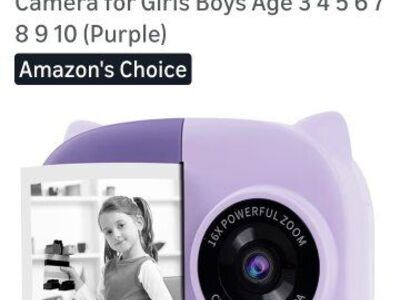 New in Box! Kids Purple Digital Print Camera