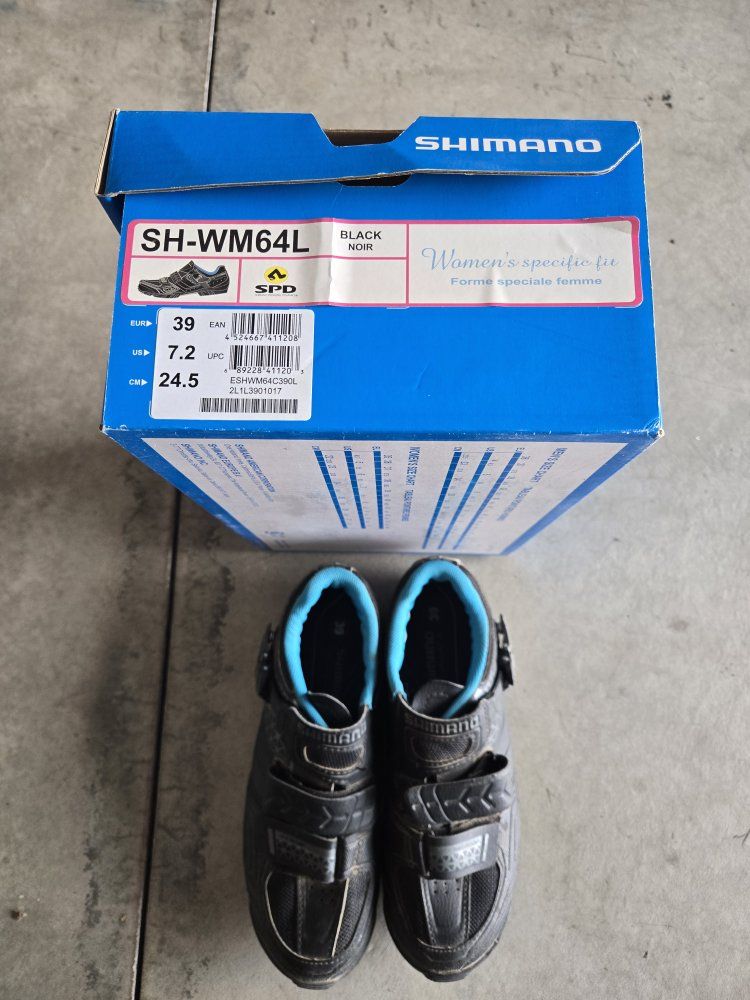 Shimano SH-WM64L Women's Cycling Shoes Black Size US 7.2 EUR 39