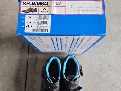 Shimano SH-WM64L Women's Cycling Shoes Black Size US 7.2 EUR 39