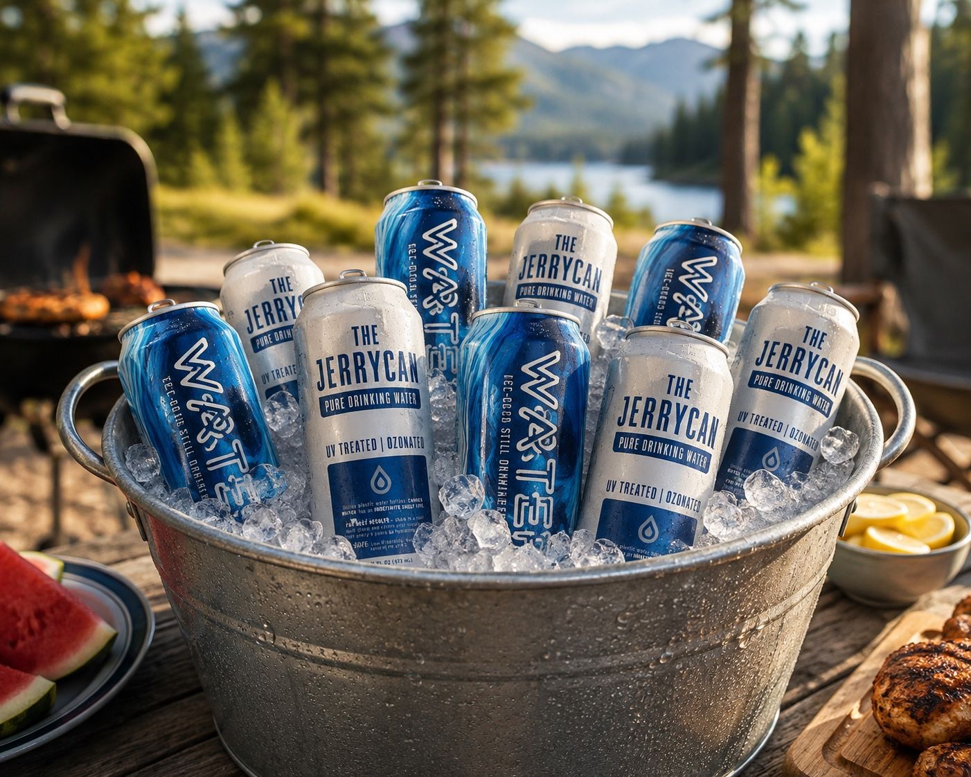 NEW JerryCan Canned Mountain Spring Water – 12 & 24 Packs