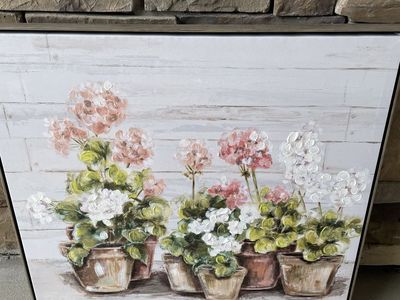 31x31” large texture floral canvas wall art hanging decor